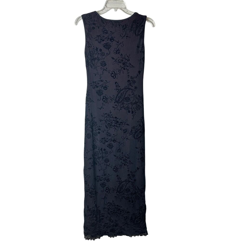 Cider Black Sheer Flocked Floral Maxi Dress Medium Whimsigoth Y2K Witchy Grunge - Picture 3 of 9
